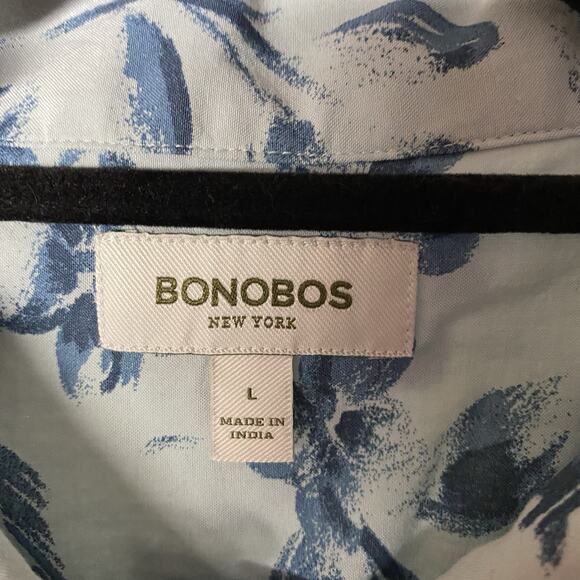 Bonobos Riviera Cabana Shirt Grey Daylight Floral Men's Large Button Up Casual - Picture 3 of 7